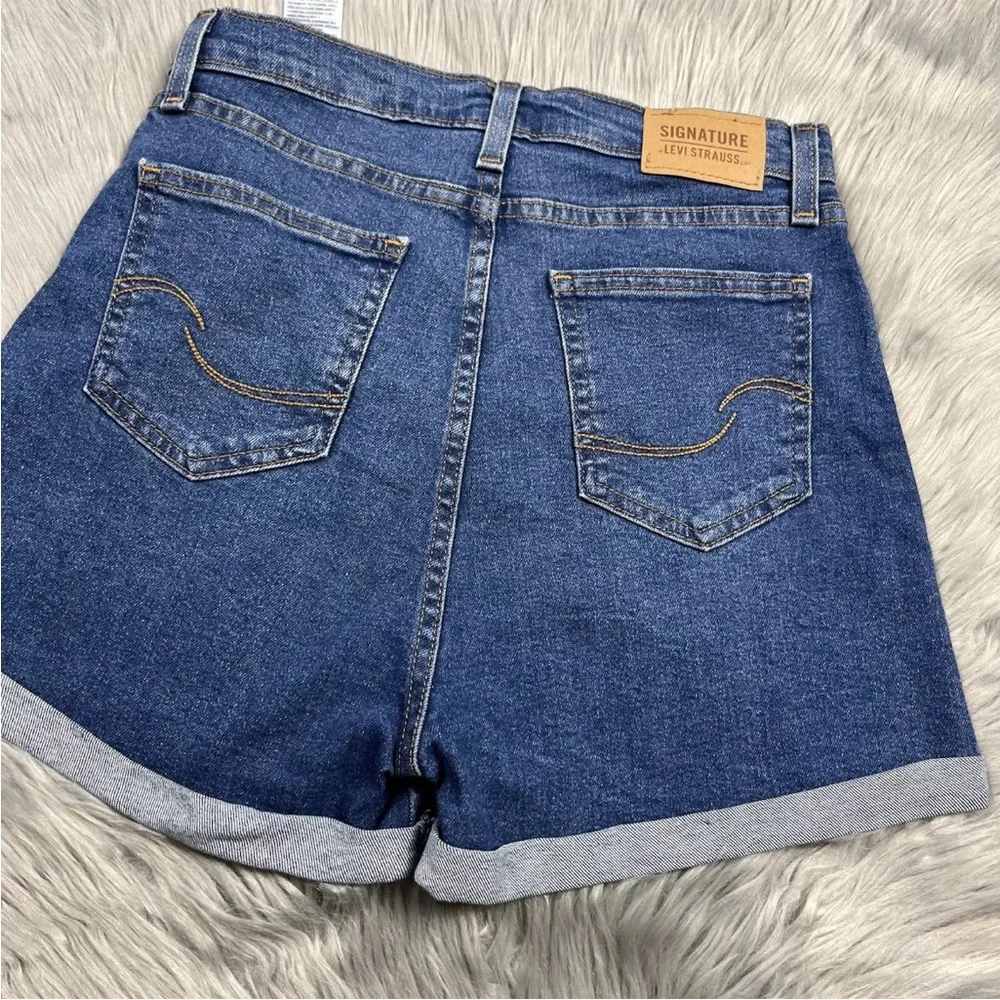 Signature Levi Strauss Heritage Mom Shorts Cuffed Girls Size 16